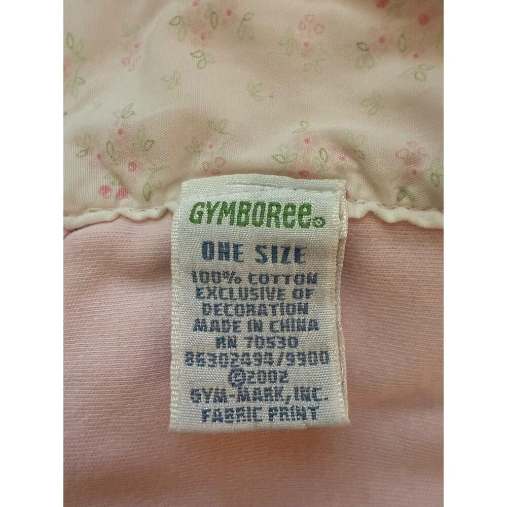 Vintage 2002 Gymboree Baby Girl Blanket Pink White Patchwork Embroidered Blocks
